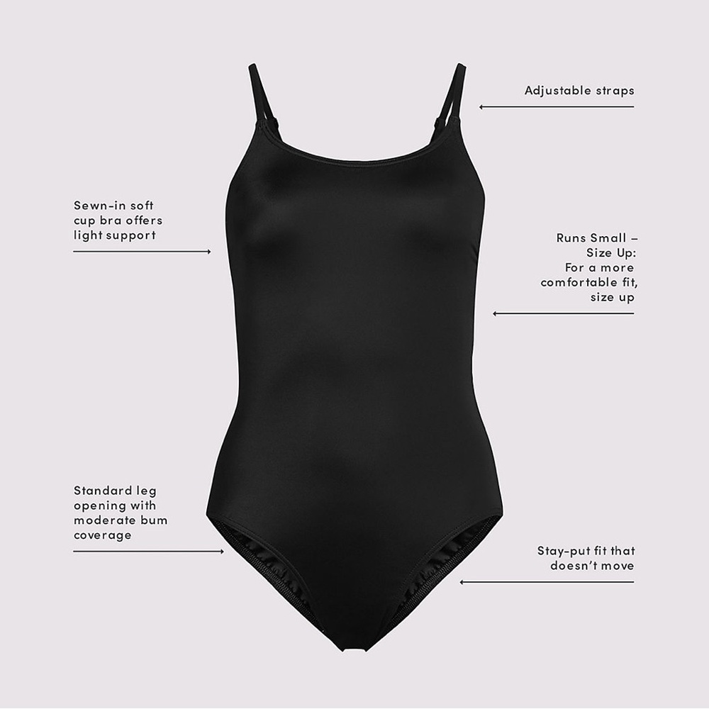 Lands end tugless thin strap one piece swimsuit size 10 - Picture 5 of 5